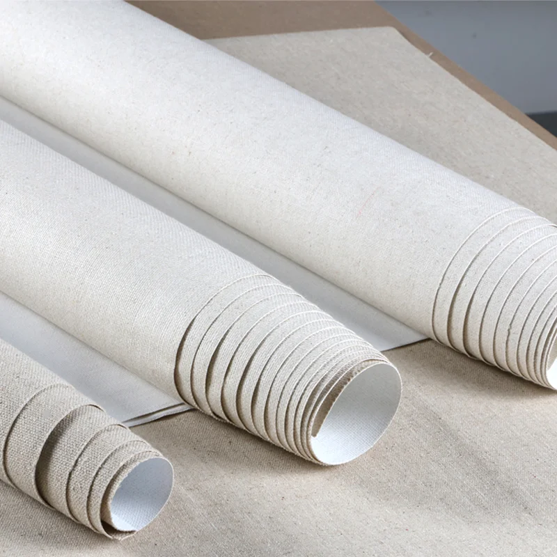 Linen Canvas Professional Oil Painting Pure Cotton Canvas Acrylic Paint Art Supplies for Artist 1M One Roll