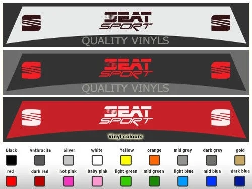 

For SU289 SEAT SPORT CAR WINDSCREEN SUNSTRIP IBIZA LEON MII GRAPHIC DECAL STICKERS