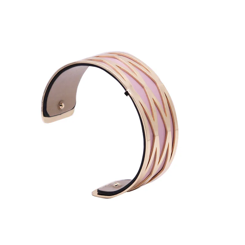 Золотой Регулируемый жоржет браслет с геометрическим каннажем в форме сменного кожаного браслета Femme Argent ювелирные изделия - Окраска металла: WZ0040