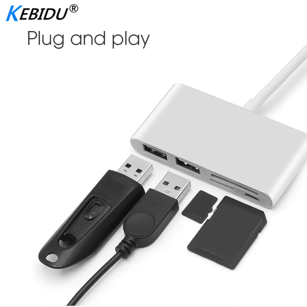 Kebidu 5 в 1 кардридер USB Type C концентратор OTG Micro адаптер питания для Macbook Air Pro surface pro 6