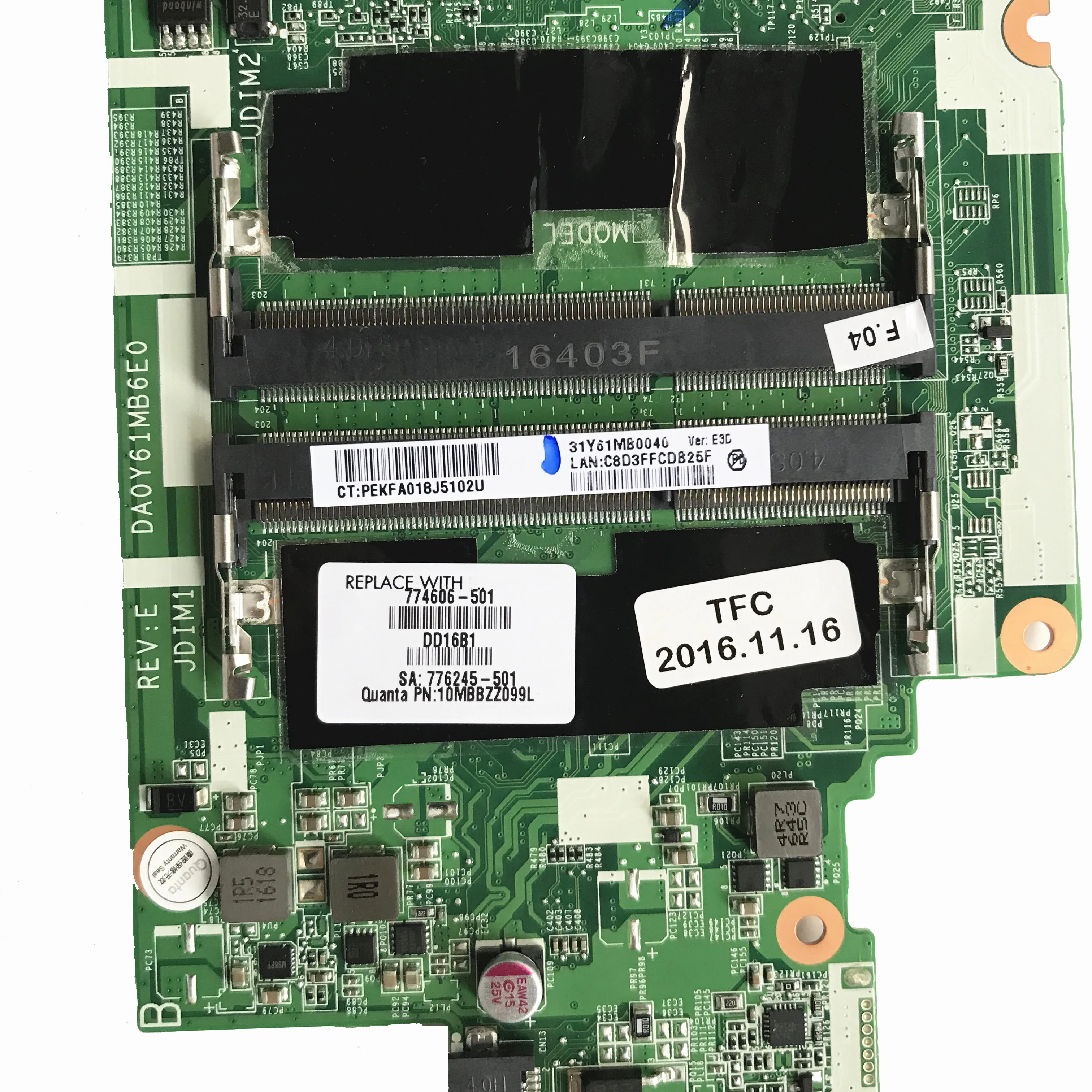 Для hp павильон X360 13-A Материнская плата ноутбука SR1EF I5-4210U DA0Y61MB6E0 774606-001 774606-601 774606-501