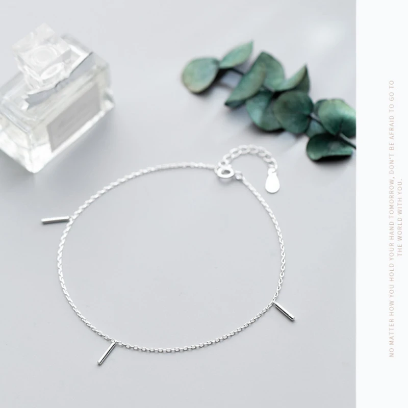 925 серебряный ножной браслет Мода для женщин Шарм браслет-цепочка на лодыжку простой темперамент ювелирные изделия подарок на день рождения Регулируемая длина