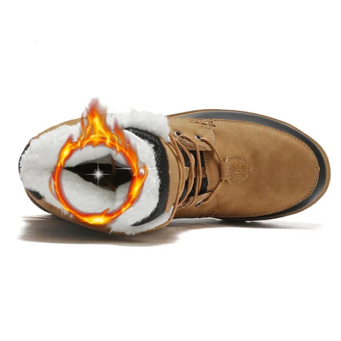 Зимние мужские теплые ботинки; нескользящие бархатные утолщенные теплые ботиночки; уличная спортивная износостойкая обувь; мужские ботинки на шнуровке