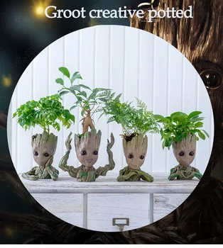 

Baby Flowerpot Flower Pot Planter Figurines Tree Man Cute Model Pen Pot Accessories Garden Planter Flower Pot Kids Gift