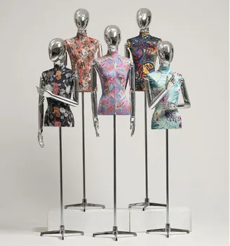 

Best Quality Fashion Style Silver Electroplated Mannequin Fabric Model On Sale