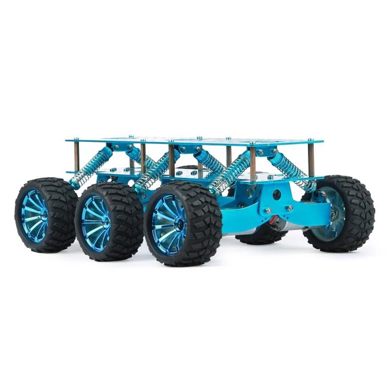 Черный/синий 6WD амортизация умный автомобиль Wifi автомобиль DIY комплект шасси беговые Cimbing поиск и спасательная платформа автомобиль