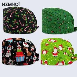 Ação de graças natal enfermeira médico cirurgia boné papai noel impressão pet hospital salão de beleza trabalho matagal boné de laboratório chefe de poeira