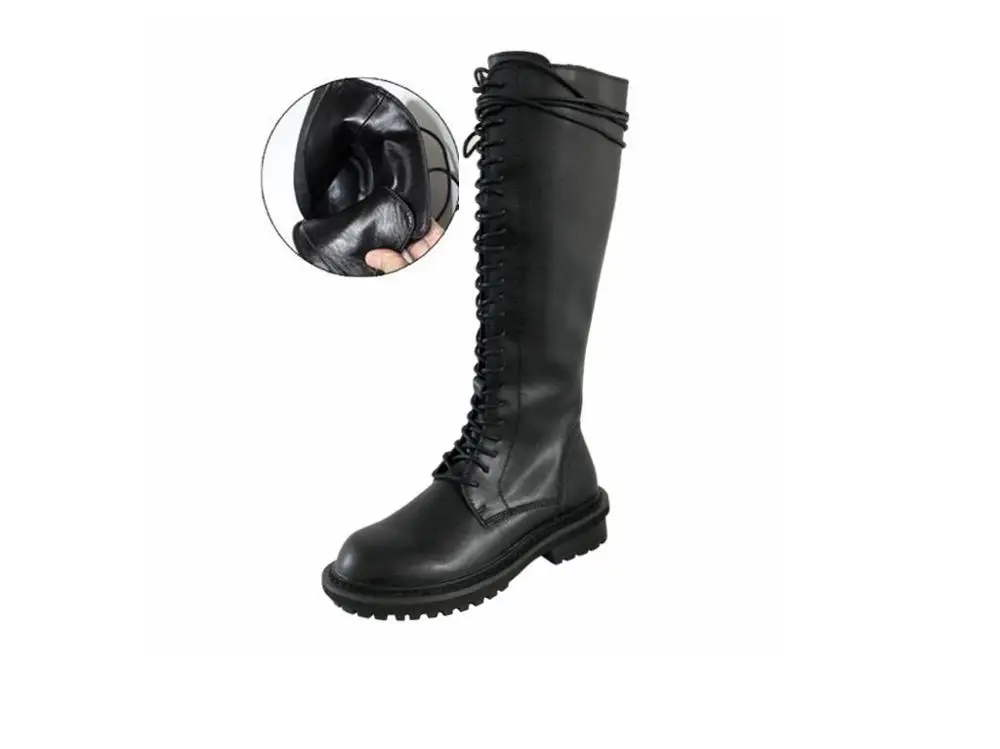 over knee boots womens shoes Leather boots women luxury boots winter high quality women shoes zip size 35-40 - Цвет: 4
