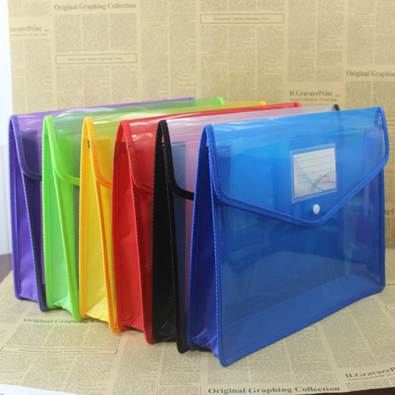 A4 B4 Transparent Document Storage Organizer Three-Dimensional File Bag Papers Pouch Folder for Office Home
