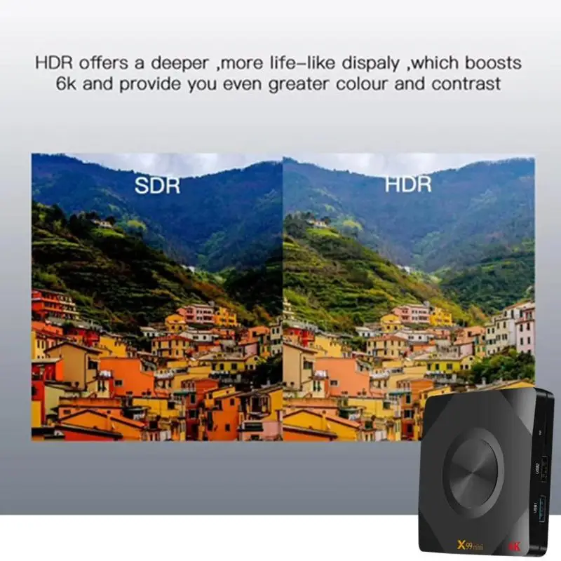 X99mini Android 9.0 TV Box 4GB and 64GB Remote Control Support Music Format Quad Core WIFI LCD Display 3D Set Top Box