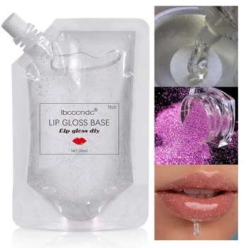 

100ml DIY Handmade Liquid Lipstick Makeup Clear Lip Gloss Base Oil Non-Stick Moisturizing Lipstick Gel Lips Glitter