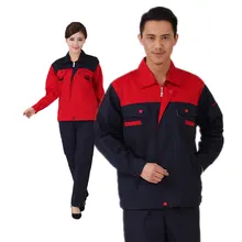 Мужские и женские комплекты одежды для работы Спецодежда унисекс костюмы весна осень куртки с длинными рукавами+ брюки Заводская Рабочая форма для ремонта