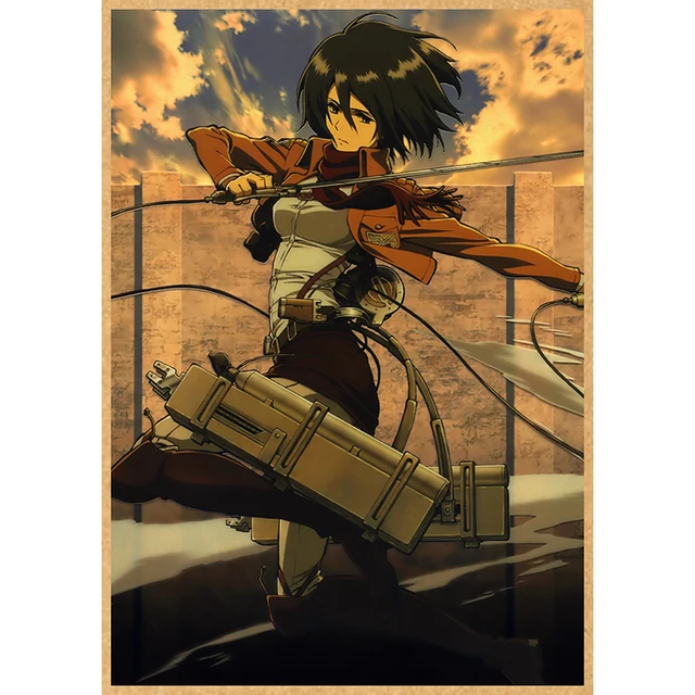 Attack on Titan Anime Poster Decor For Home Posters Room Wall Pictur Kraft Paper Retro And Prints Art Bar Cafe Stickers 30