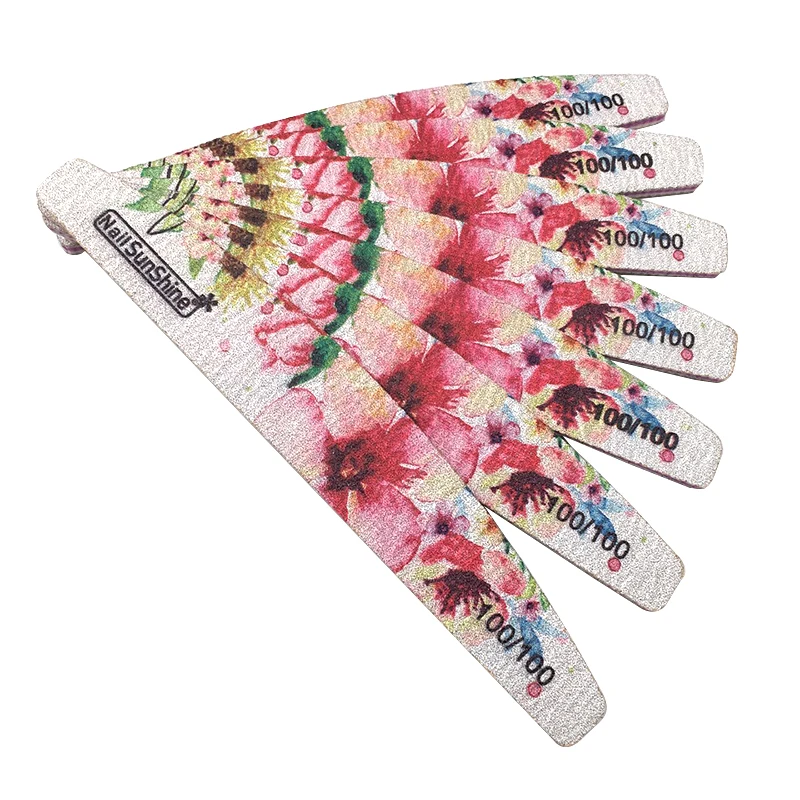 5Pcs/Lot 100/100 Nail Block Colorful Flower Buffer Washable Thick Sandpaper New Design Pedicure Gel Polisher Polishing Files | Красота и