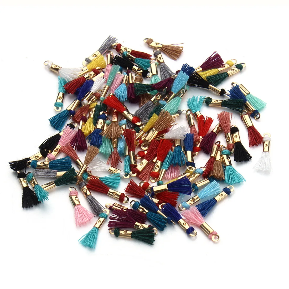 100 шт./упак. зажим Малый кисточки заячьи уши с Tassel Pendant DIY подвесной брелок с ушками кулон ювелирные изделия кулон для изготовления ювелирных изделий - Цвет: Color mixing