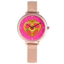 Женские часы, аналоговые, розовое золото, Роскошные наручные часы, модные, Сейлор Мун, женские часы, браслет, кварцевые часы, Relogio Feminino