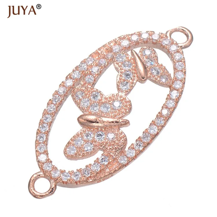 rose gold DIY Ювелирные изделия компоненты роскошный медный Циркон последовательный разъем подвески аксессуары части для изготовления украшений вручную ремесло ювелирная фурнитура - Цвет: rose gold