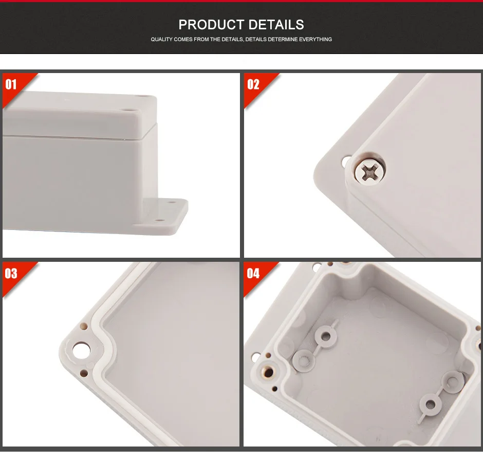 63* 58* 45mm outdoor ABS plastic waterproof junction box with ear seal box monitoring power cord meter box