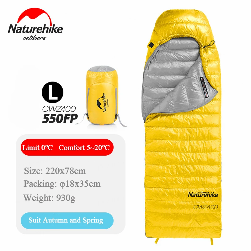 Autumn L Yellow Naturehike CW400 спальный мешок с белым гусиным пухом, зимний теплый спальный мешок s NH18C400-D - Цвет: Autumn L Yellow