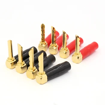 

8PCS BA1448 Right Angle 4mm Banana Plug Audio Speaker Cable Connector Z type Banana plug hifi