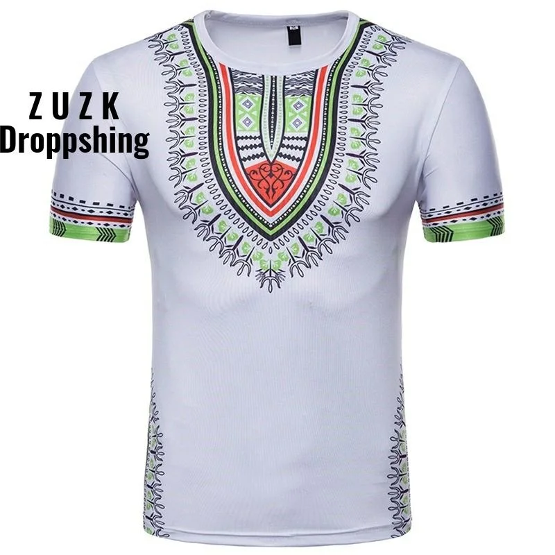 Dropshipping5 Colors   Summer  Fashion Men  Floral 3D Printed Short-sleeved T-shirt US  SIZE