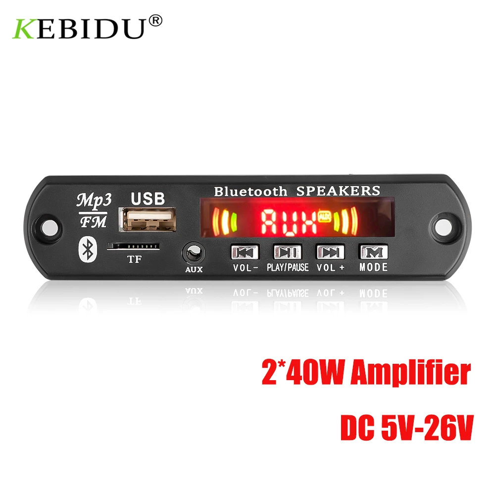 2 40ワットハンズフリーmp3プレーヤーデコーダボード5v 26v Bluetooth 5 0アンプ車のfmラジオモジュールサポートfm Tf Usb Auxレコーダー Hifi高音質プレイヤー Aliexpress