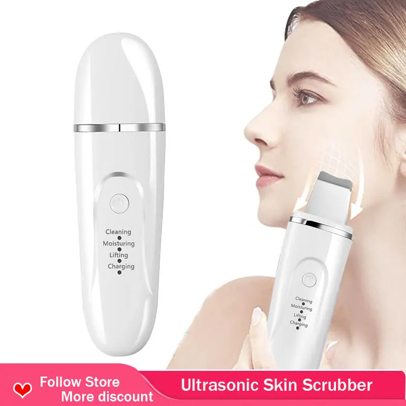 

Ultrasonic Skin Scrubber Deep Cleansing Face Scrubber Facial Cleansing Shovel Exfoliating Skin Scraper Peeling Beauty Instrument