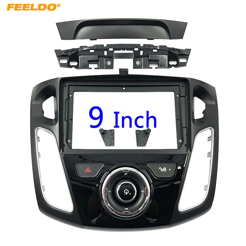 FEELDO Car Stereo 9 Big Screen Fascia Frame Adapter For Ford Focus 12-17 2Din Dash Audio Fitting Panel Frame Kit #HQ6620