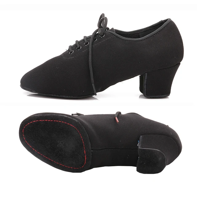 bd dance shoes T1-B Female Betty Latin dance shoes two point soft bottom Oxford cloth modern dance practice shoes T1 T1-B black oxford