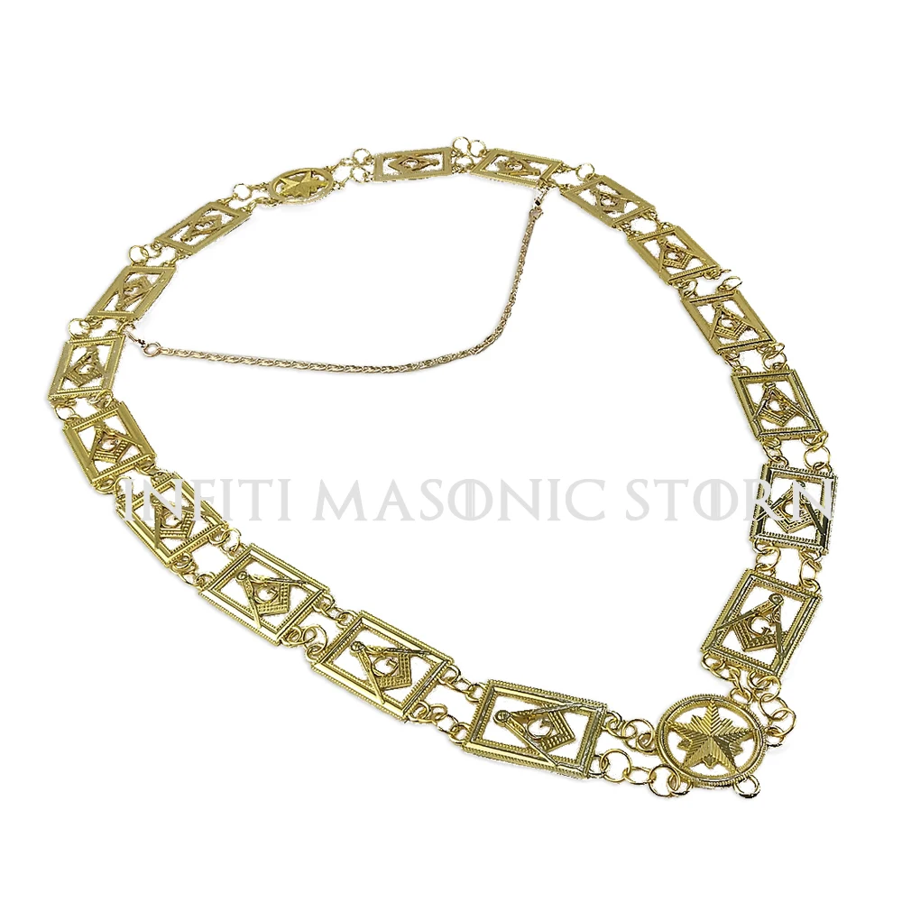 

Masonic Royal Arch Sign Master Collar Custom Masonic Lodge Blue Official Masonic Master Mason Gold/Silver Metal Collar Chain