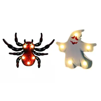 

2pcs Halloween Party Decorative LED Night Light Party Decorative Lamp Creative Shape Design LED Atmosphere Light without Battery