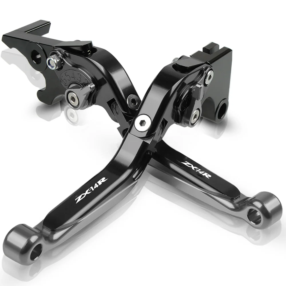 CNC мотоцикла тормозной рычаг сцепления Складная Выдвижная для Kawasaki ZX14R ZX-14R 2006 2007 2008 2009 2010 2011 2012 2013 - Цвет: M With LOGO