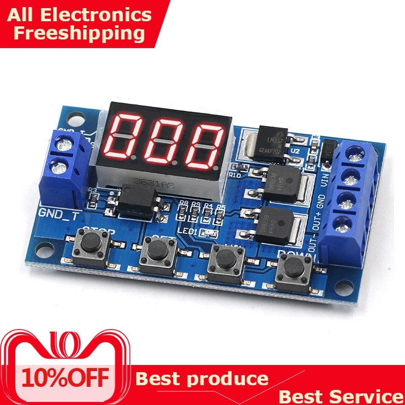

DC 12V 24V Dual MOS LED Digital Time Delay Relay Trigger Cycle Timer Delay Switch Circuit Board Timing Control Module DIY