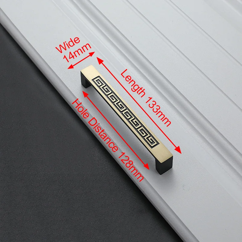 NAIERDI ручки для кухонного шкафа из чистой меди, дверные ручки для выдвижных ящиков, европейские винтажные латунные бронзовые ручки для мебели - Цвет: Handle-1004B-128