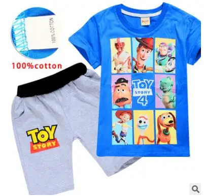 Одежда для маленьких мальчиков футболка с принтом «Toy story 4 Buzz and Woody» Детская Футболка топы для девочек+ джинсы наборы свитшотов, Рождественский наряд - Цвет: s0599-5479