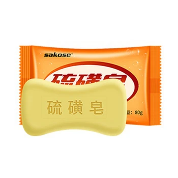 

Sulfur Soap Control Oil Anti-mites Anti-acne Cleaning Pores Brighten Skin Color Face Body Soap