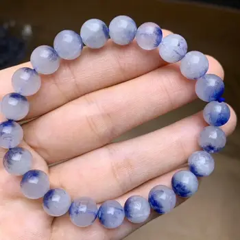 

7mm Natural Blue Dumortierite Quartz Rutilated Crystal Women Gemstone Round Beads Rare Reiki Stone Bracelet AAAAA