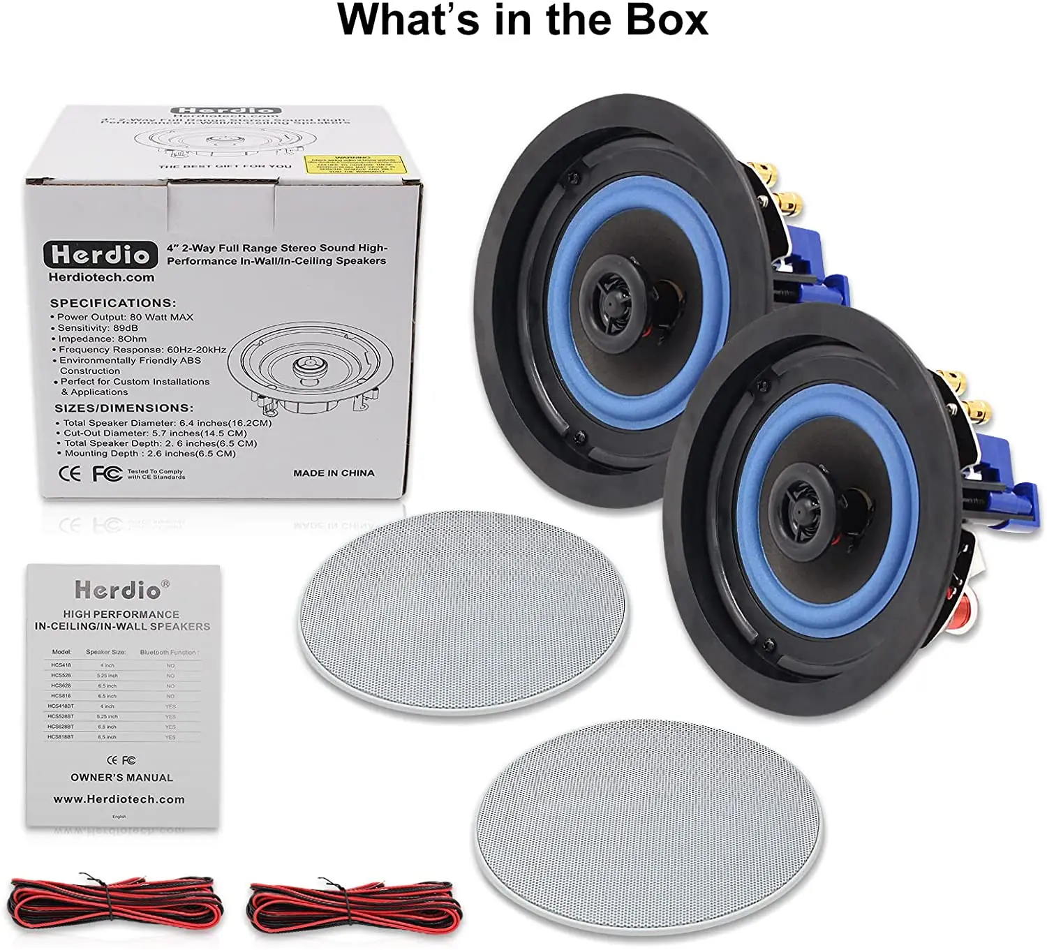 Wall Ceiling Speaker 4&rdquo; 160 Watts 2 Way Flush Mount In Ceiling In Wall Speakers For Bathroom Kitchen Living Room Office