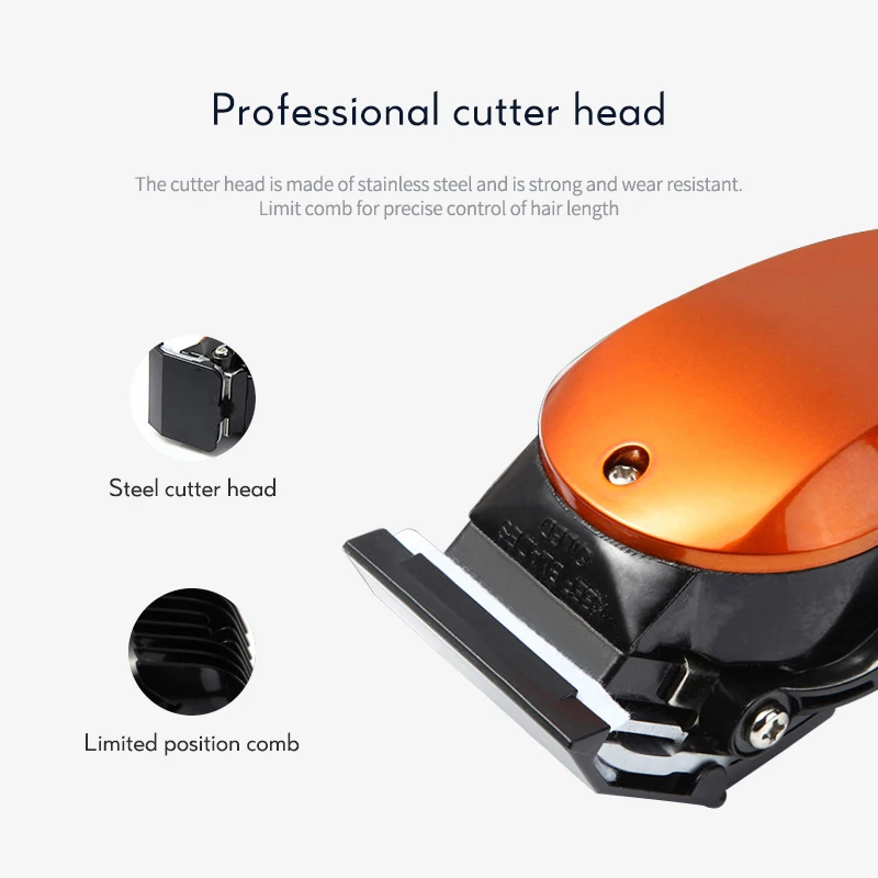 Kemei Professional Hair Clipper Adjustment Wired Blade Length Stainless Steel Hair Cutting Machine Powerful Electric Trimmer F30