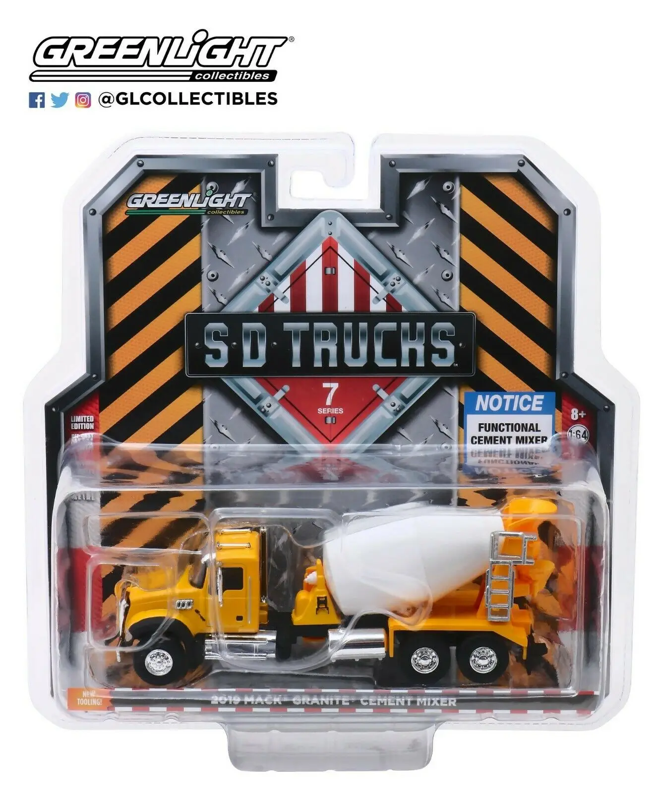 Зеленый свет 1: 64 Mack гранитный цементный миксер Игрушечная машина из сплава игрушки для детей литой модельный автомобиль подарок на день рождения