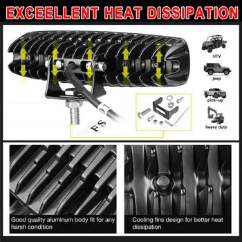 

6 Inch LED Work Light 20W Waterproof Rust-proof Adjustable White+Amber