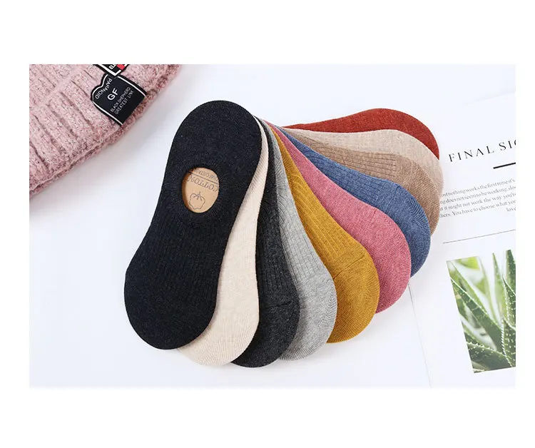 Short Socks Spring And Summer New Style Candy-Colored WOMAN'S Socks Cotton Literature And Art-Style Solid Color Invisible Socks