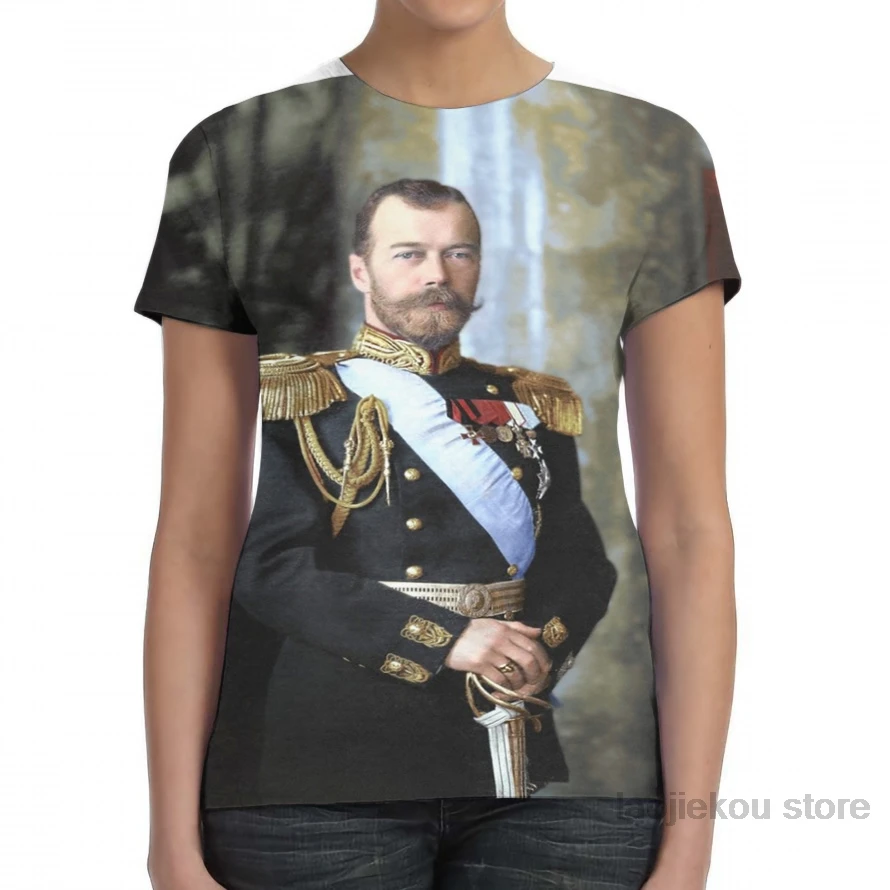 Women Tsar Nicholas II из России, Мужская футболка, женская модная футболка с принтом для девочек, футболки для мальчиков, летние футболки с короткими рукавами - Цвет: Women