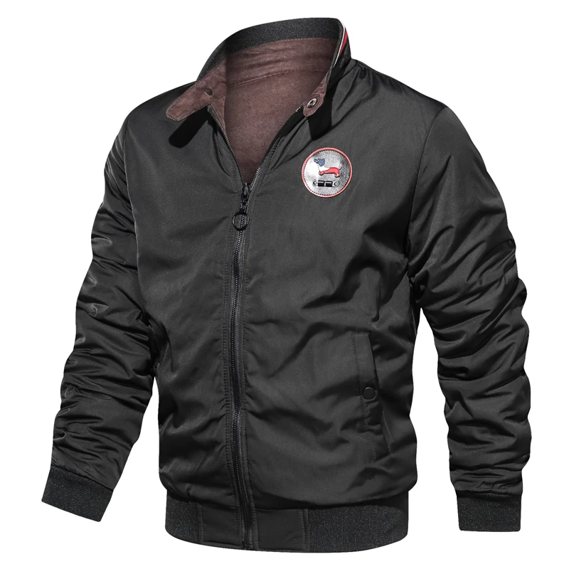 Tactical Military Bomber Air Force Jacket Men's Double-sided Jackets Fashion Casual Zipper Coat Mens Solid Color Stand Collar | Мужская