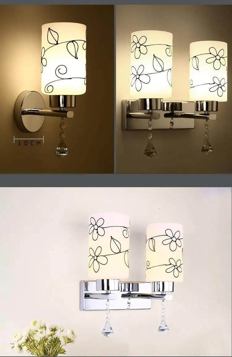Лестница зеркало Luminaria де Parede Wandlamp Aplique Luz сравнению для дома кристалл аппликация Murale настенный светильник спальня свет