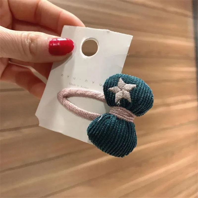 green bow clip 5 шт./лот; Новинка; Модные Детские эластичные резинки для волос с милым мультяшным кроликом; аксессуары для волос для девочек; заколка для волос с бантом - Цвет: green bow clip
