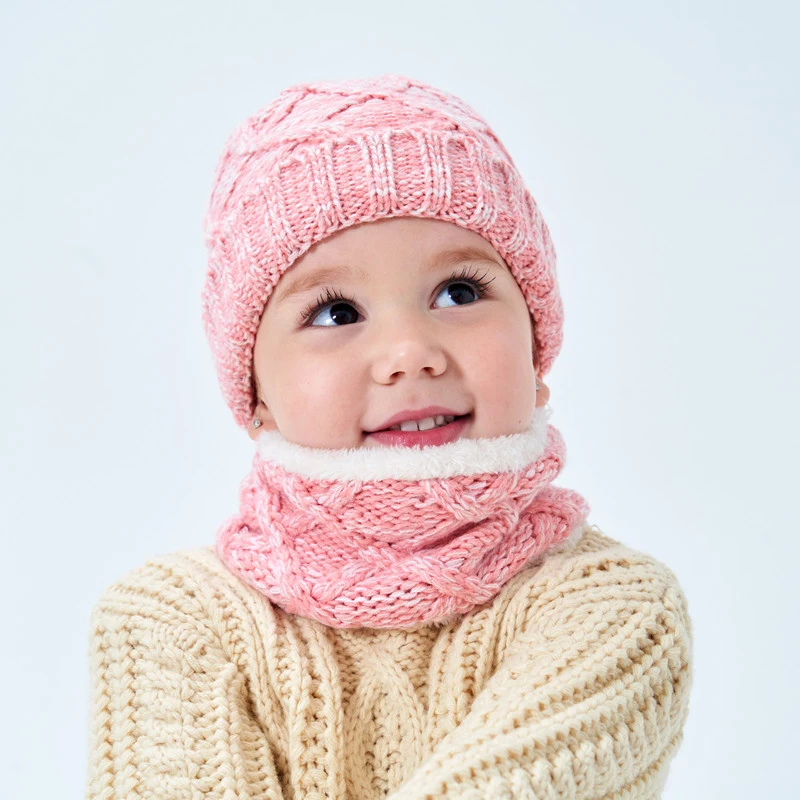 Focusnorm/шапка для маленьких мальчиков и девочек 1-8 лет, комплект из 2 предметов, 5 стилей, однотонная Вязаная хлопковая мягкая осенне-зимняя шапка, комплект