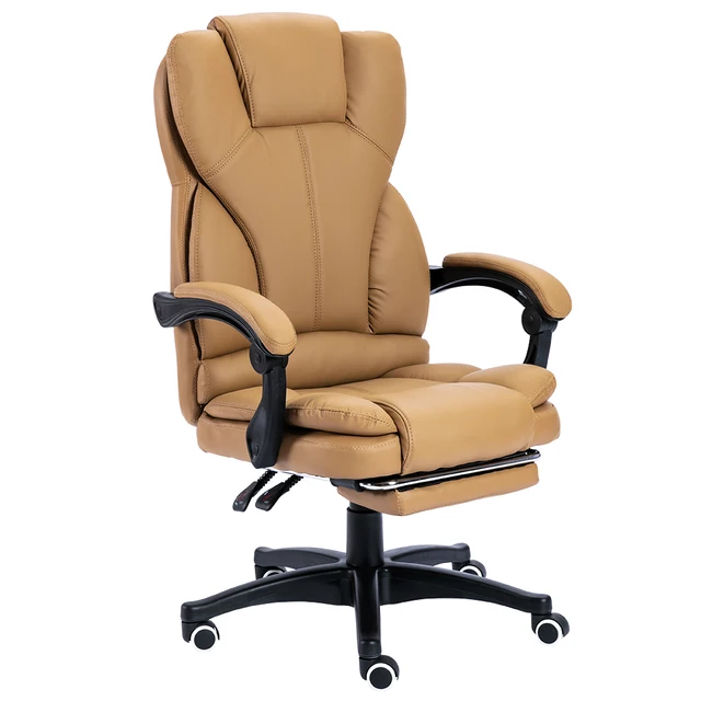 Executive chair, ergonomic, high backrest Ergonomic Chairs Liftable Office Chair Swivel Staff with Comfortable Seat Khaki With Footrest