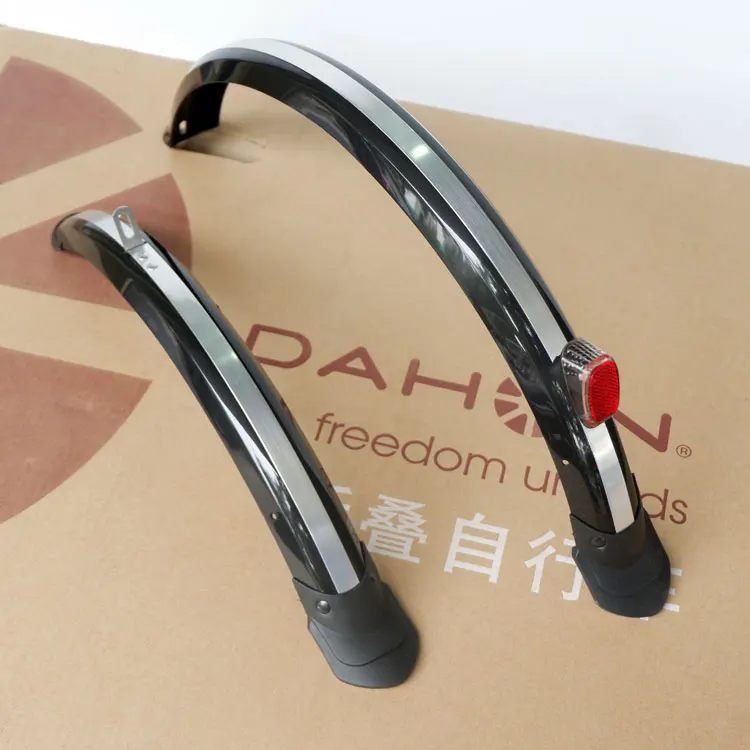 V brake black silver 20 дюймов складное Велосипедное крыло 2 шт. переднее заднее Велосипедное брызговик MTB Велосипедное крыло с задним светильник Аксессуары для велосипеда - Цвет: V brake black silver