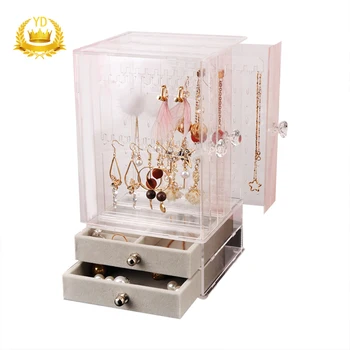 

Acrylic Jewelry Organizer Box Necklace Display Storage Case Earrings Bracelet Hanger Storage Box